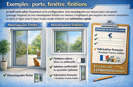 Exemples moustiquaire sur mesure – porte et fenêtre